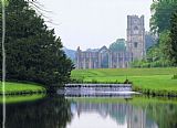 Abbey Canvas Paintings - Fountains Abbey 2